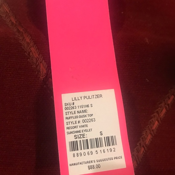 NWT Lilly Pulitzer Sea View pink tropics linen shirt, small - Picture 3 of 6